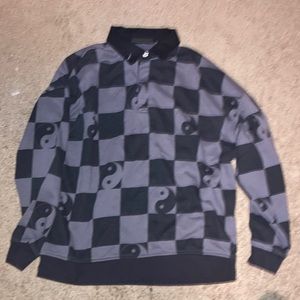 Yin and Yang Symbol Checkered Sweater